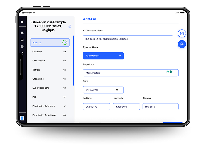 Formulaire intelligent (adresse, photos, etc.)